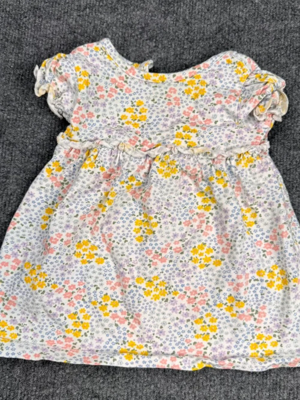 Carter's Baby Girls 6M Floral Ruffled Short Sleeve Dress 100% Cotton